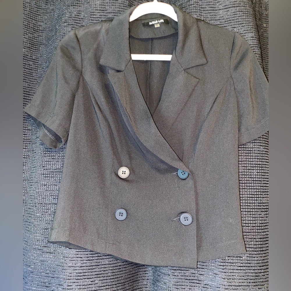 Business casual, Black Jacket/Blouse. Size: S, Brand: SUGAR+L!PS